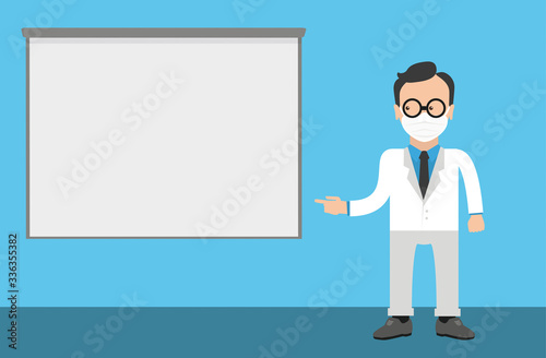 Man Doctor Mask Cartoon Board