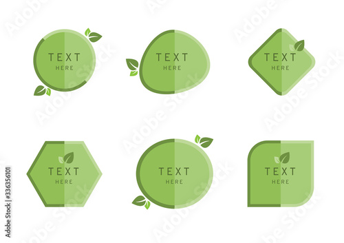 Light green premium banner with leaves icon, eco vectors, luxury crystal tag sale for shopping promotion isolated on white background