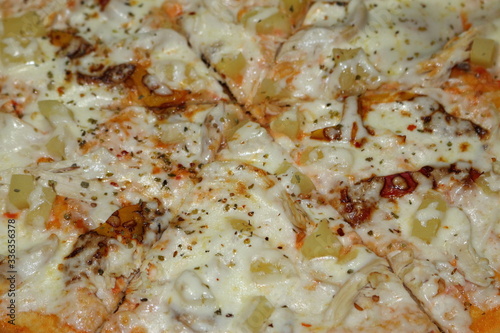 Ham  mozzarella and arugula pizza