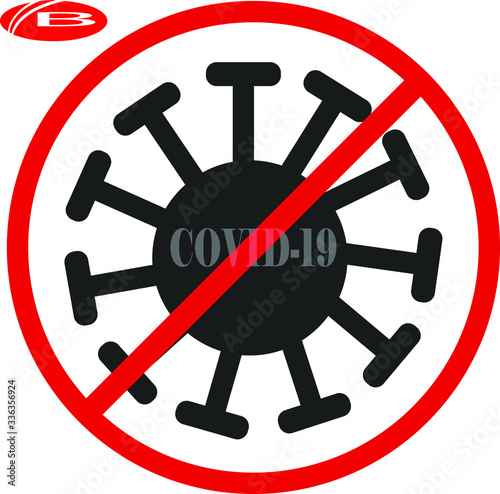 Vector illustration coronavirus 2019-nCoV, Covid-19. Coronavirus outbreak concept. Covid-19 coronavirus infection.Virus covid-19 cell icon. Stop corona.