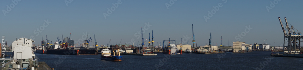 Panorama vom Hamburger Hafen