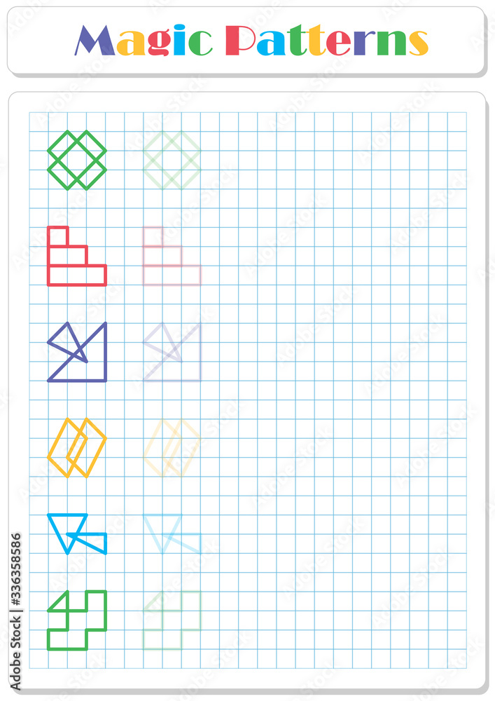 Continue the pattern with crayons or felt-tip pens Continue the pattern with crayons or felt-tip pens