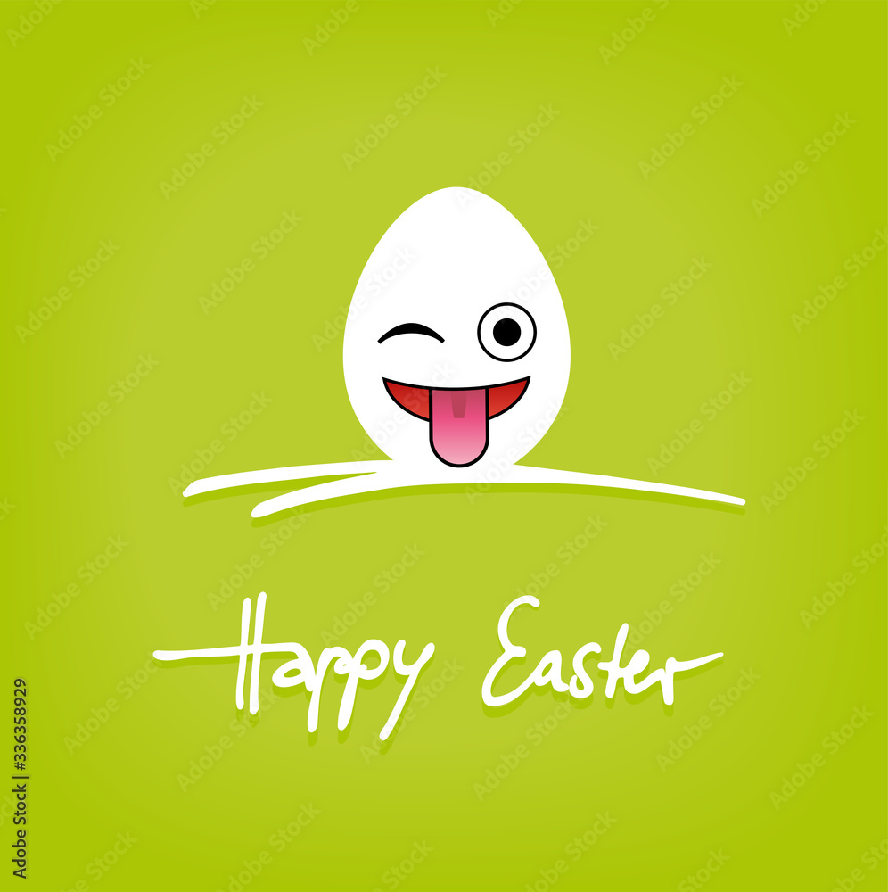 Grafik Happy easter mit Osterei mit frechem Smiley Grafik Happy easter mit Osterei mit frechem Smiley