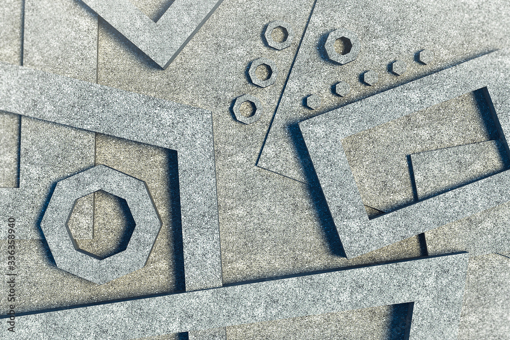 Abstract art background stone. Futuristic surface with geometric forms. Abstract art background stone. Futuristic surface with geometric forms.