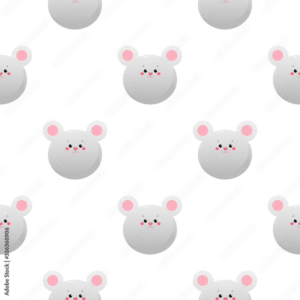 Cute Kawaii Mouse, Rat. Animal seamless pattern. Vector Cute Kawaii Mouse, Rat. Animal seamless pattern. Vector
