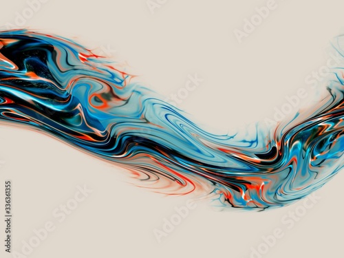 abstract deep blue orange  background with waves line