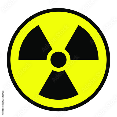 radiation warning sign on white