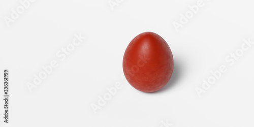 3d rendered red easter egg isolated on white background, banner, icon, signboard place for text, wallpaper © Vladislav