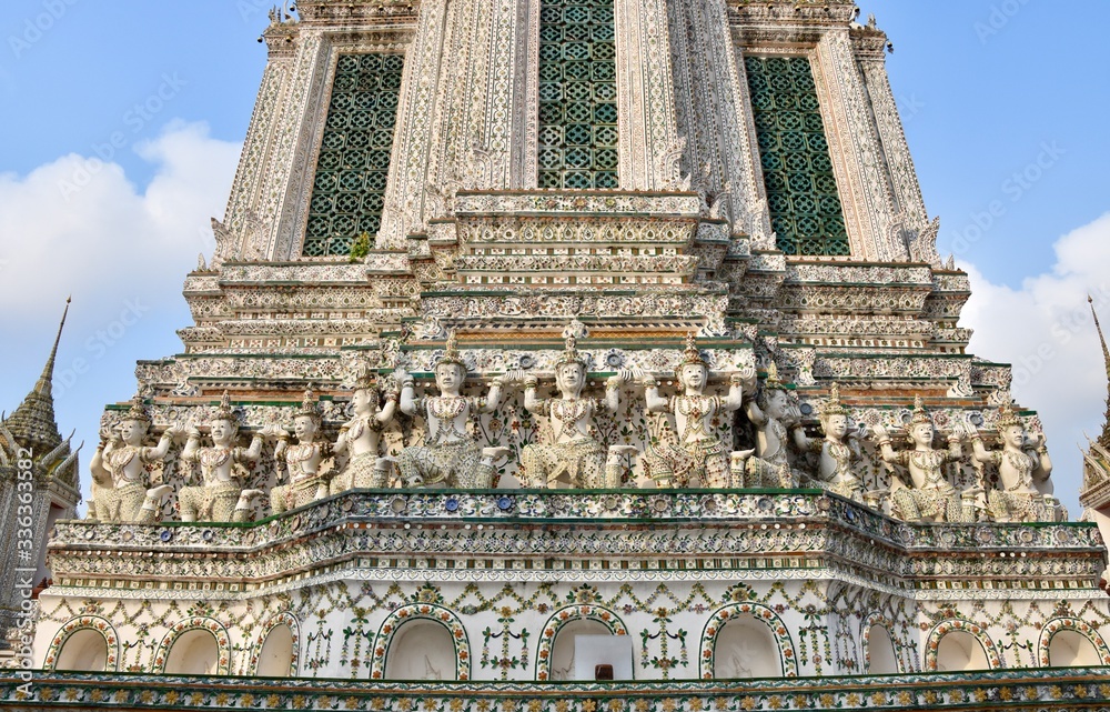Stupa Pedestal Detail, Wat Arun, Bangkok, Thailand