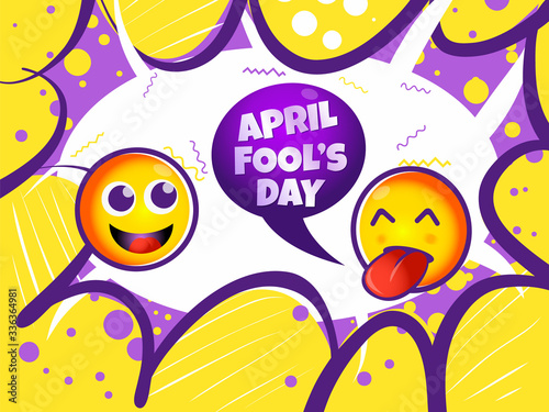 Fototapeta Naklejka Na Ścianę i Meble -  April Fools Day Smile Icon Illustration