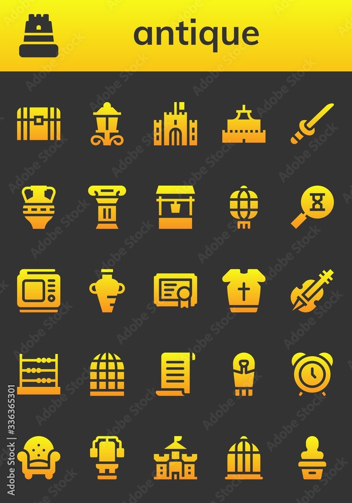 antique icon set antique icon set