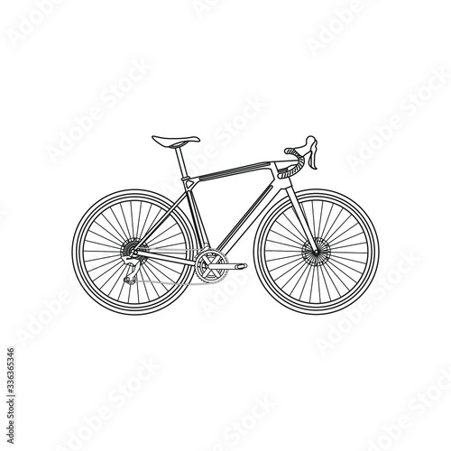 gravel bike on white background vector