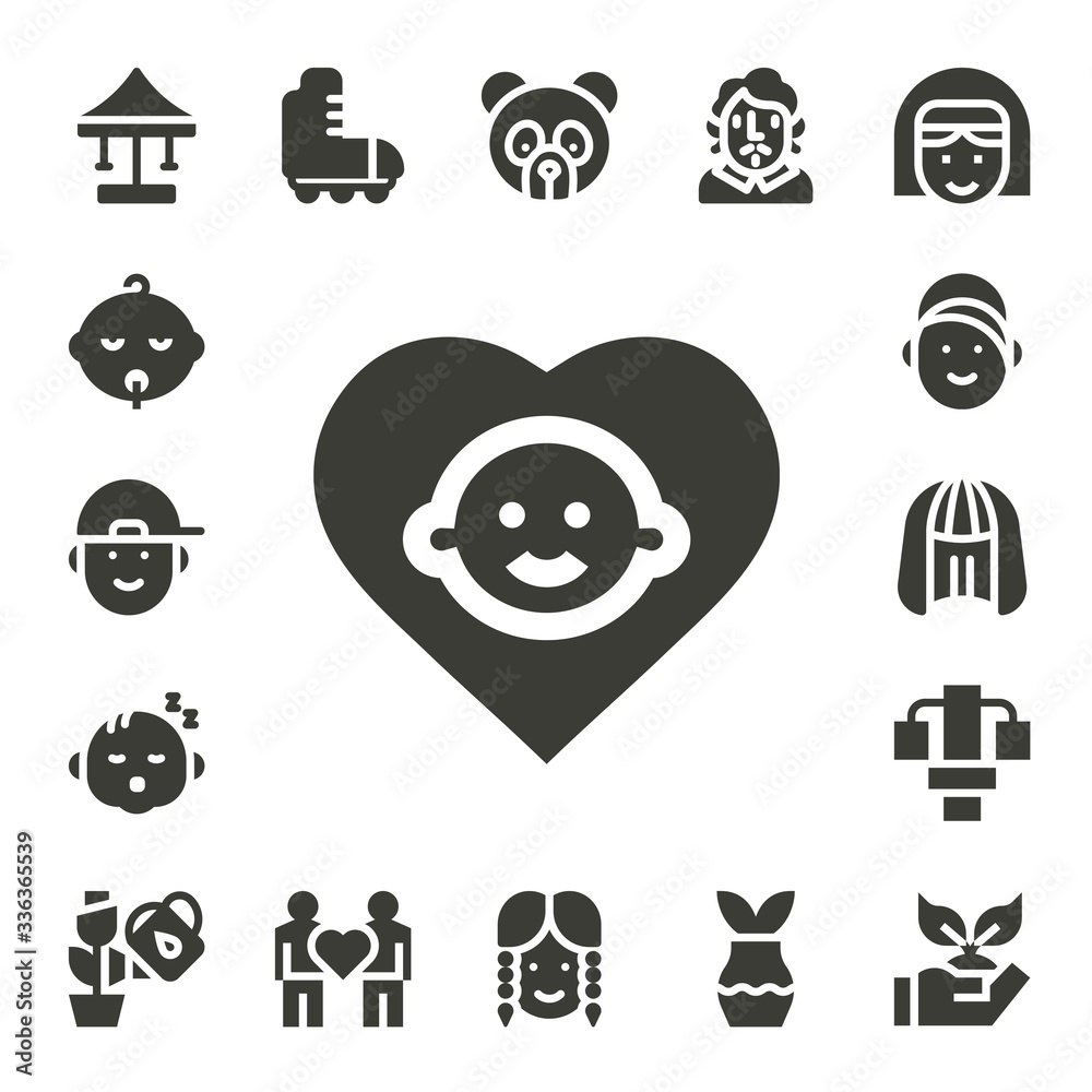 Modern Simple Set of young Vector filled Icons