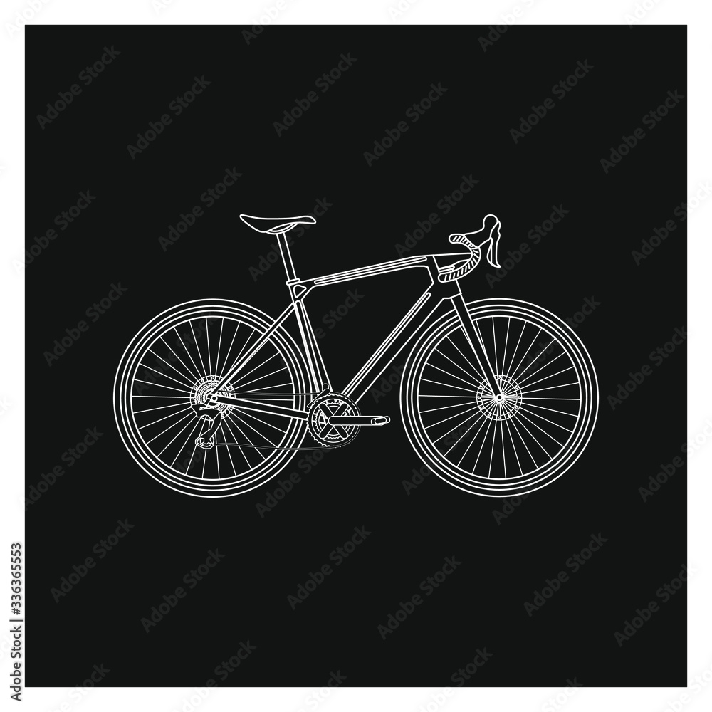 Fototapeta gravel bike on white background vector