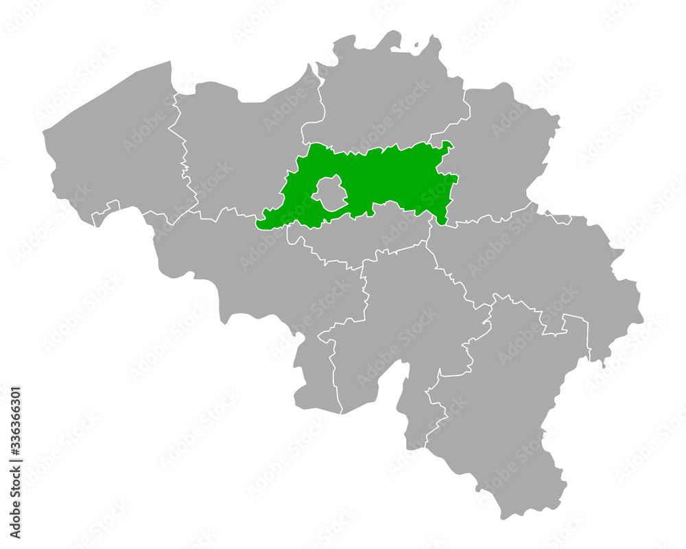 Karte von Flämisch-Brabant in Belgien