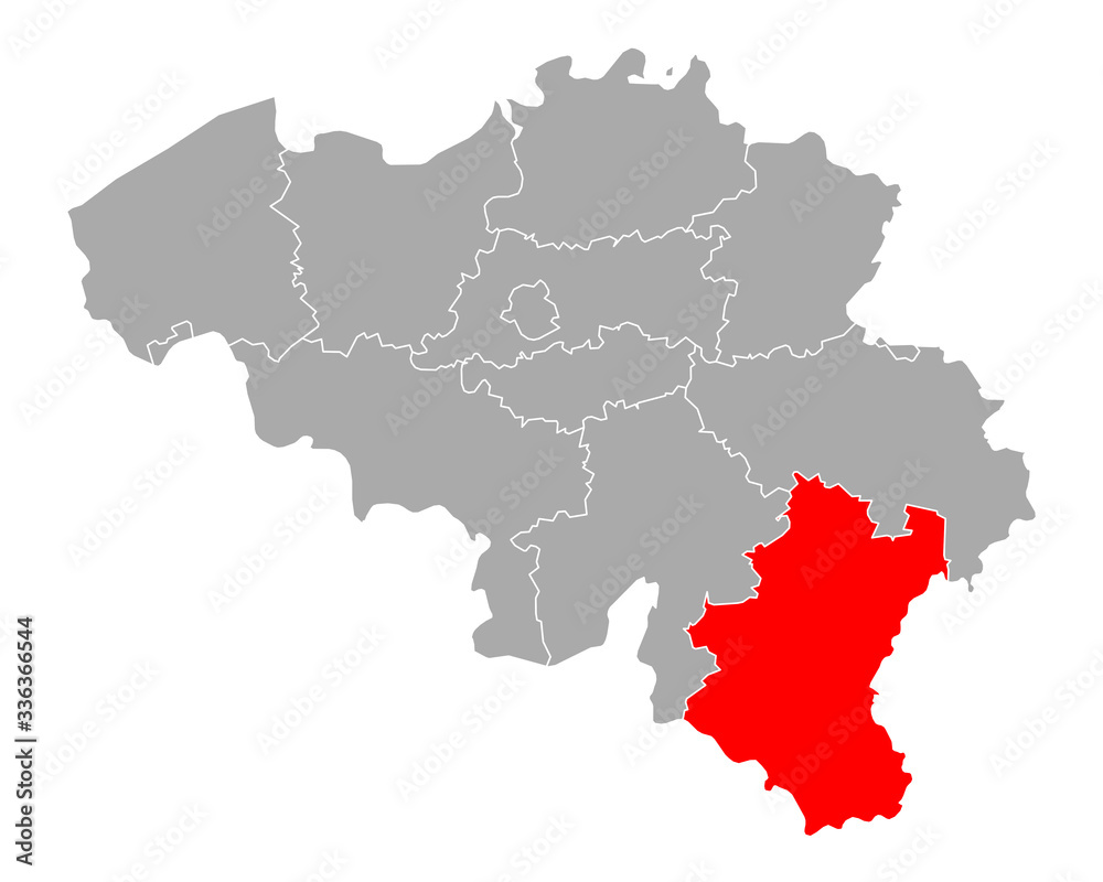 Karte von Luxemburg in Belgien