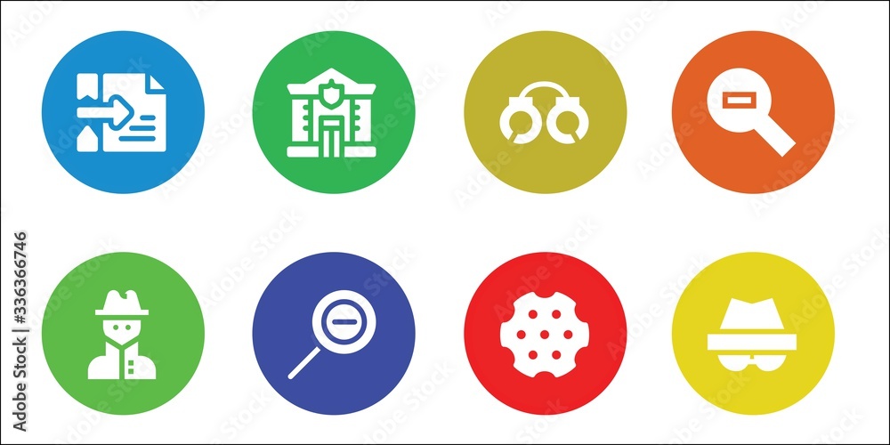 Modern Simple Set of detective Vector filled Icons Modern Simple Set of detective Vector filled Icons