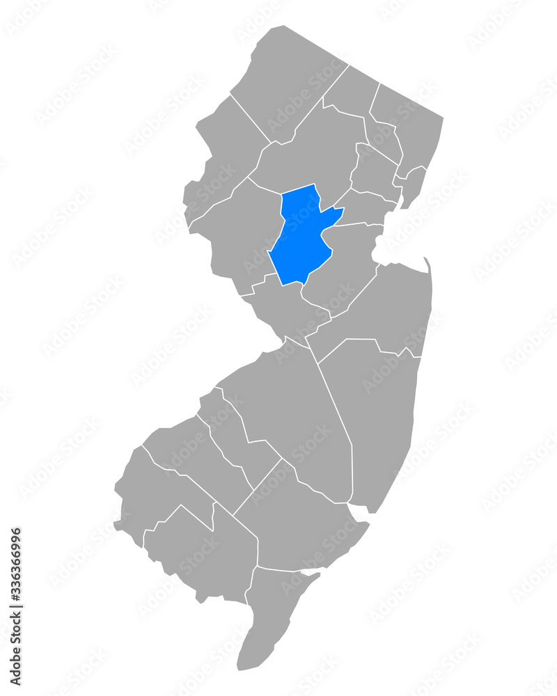 Fototapeta premium Karte von Somerset in New Jersey
