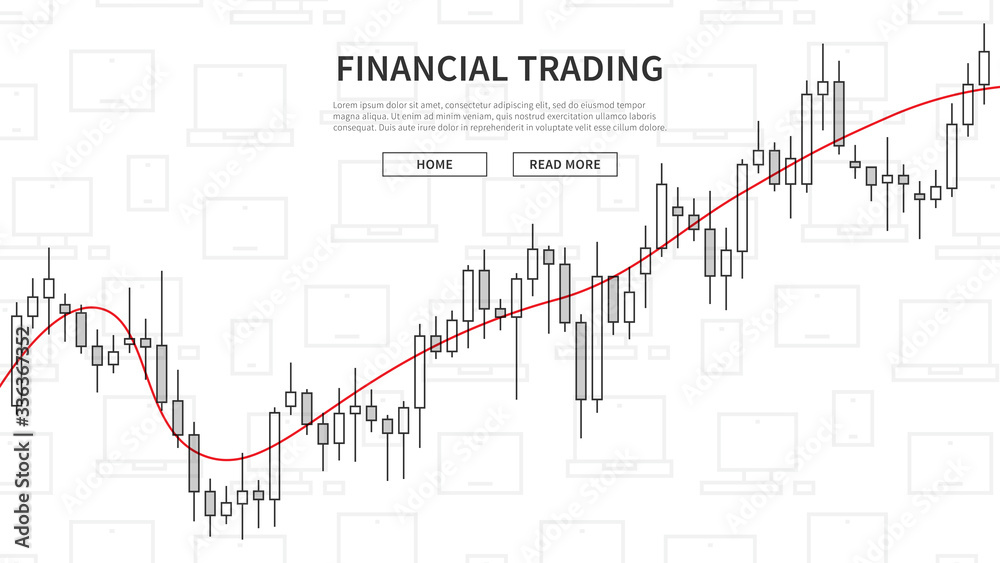 Fototapeta premium Forex trade chart on electronic devices background vector illustration