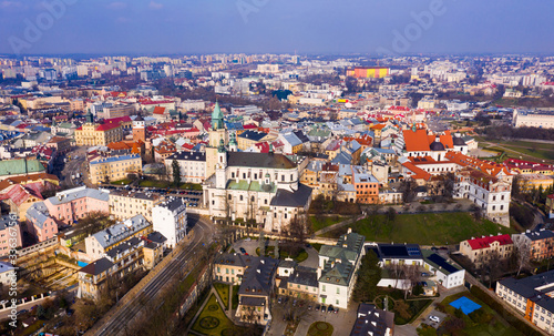 Lublin cityscape with Cathedral and Dominican monastery