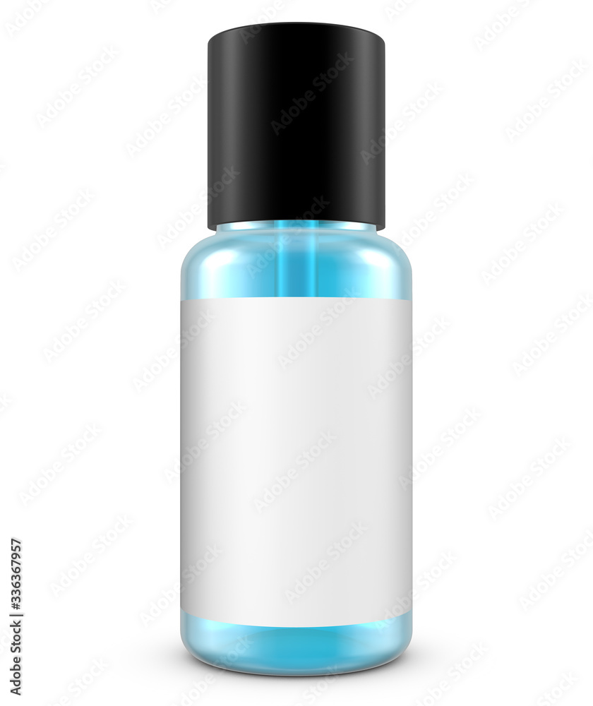 Realistic 3D Glass Bottle Mock Up Template on White Background.3D Rendering,3D Illustration.Copy Space Realistic 3D Glass Bottle Mock Up Template on White Background.3D Rendering,3D Illustration.Copy Space