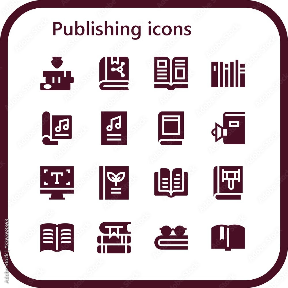 Modern Simple Set of publishing Vector filled Icons
