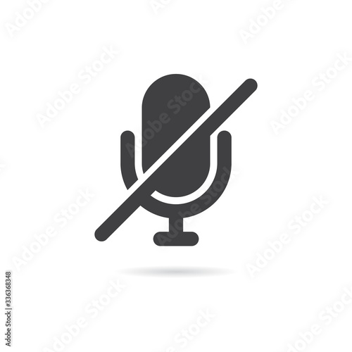 Vector Isolated Microphone Off Icon