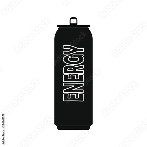 can of energy drink on white background vector