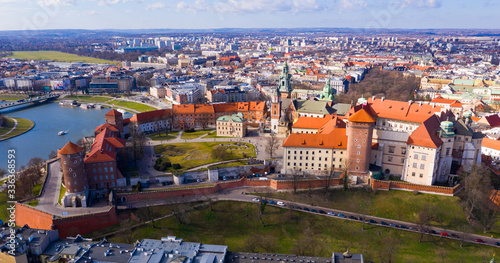 View from above of Wawel Сastle, Krakow, Poland