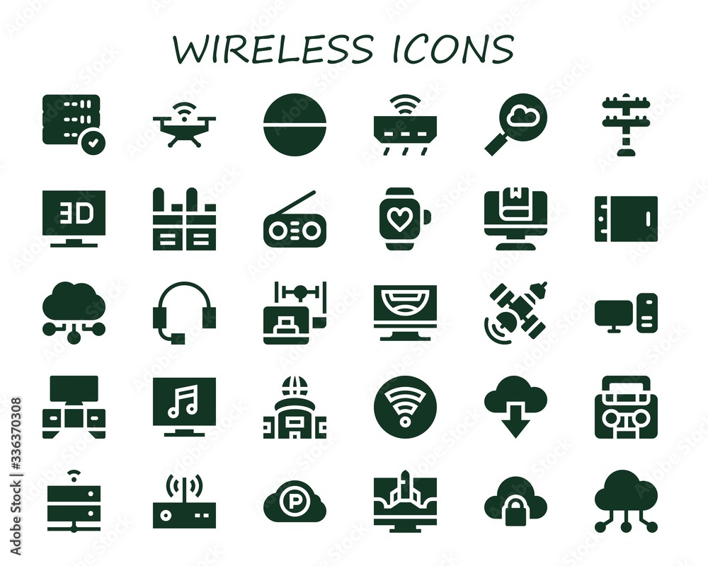 wireless icon set