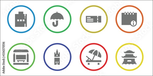 Modern Simple Set of tourist Vector filled Icons