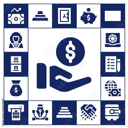 Εκτύπωση καμβά finance icon set