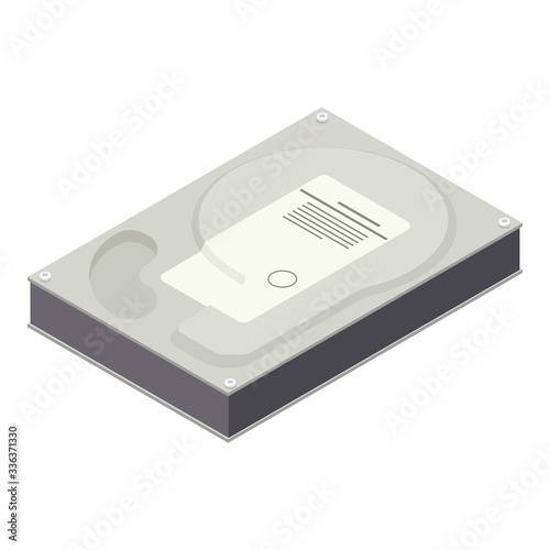 Hard disk icon. Isometric of hard disk vector icon for web design isolated on white background