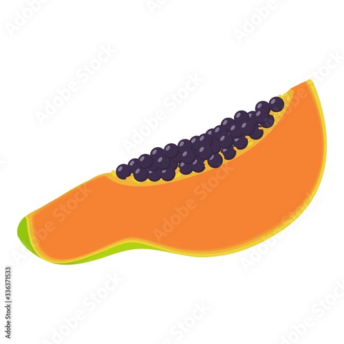 Slice papaya icon. Isometric of slice papaya vector icon for web design isolated on white background
