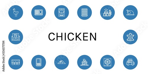 Set of chicken icons