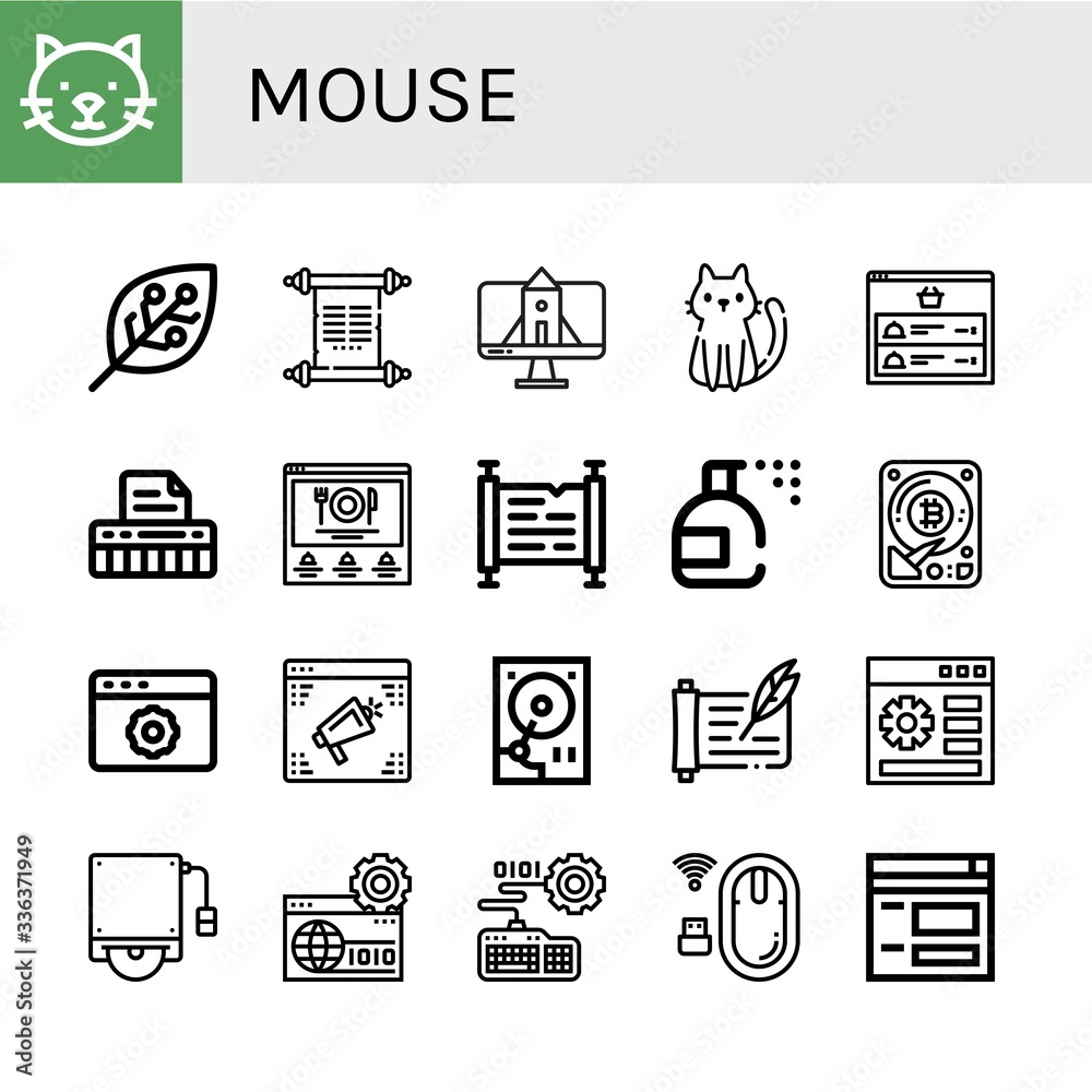mouse simple icons set mouse simple icons set