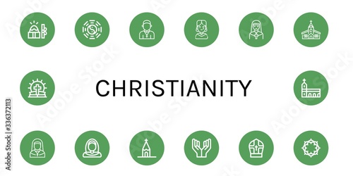 Set of christianity icons
