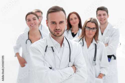 close up. confident group of doctors standing together