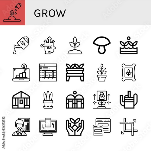 Set of grow icons