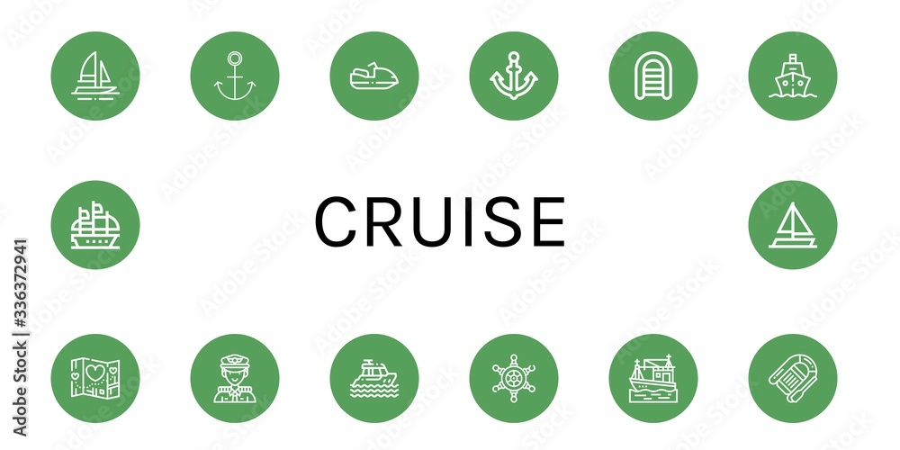 cruise icon set cruise icon set