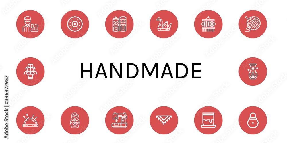 handmade icon set handmade icon set