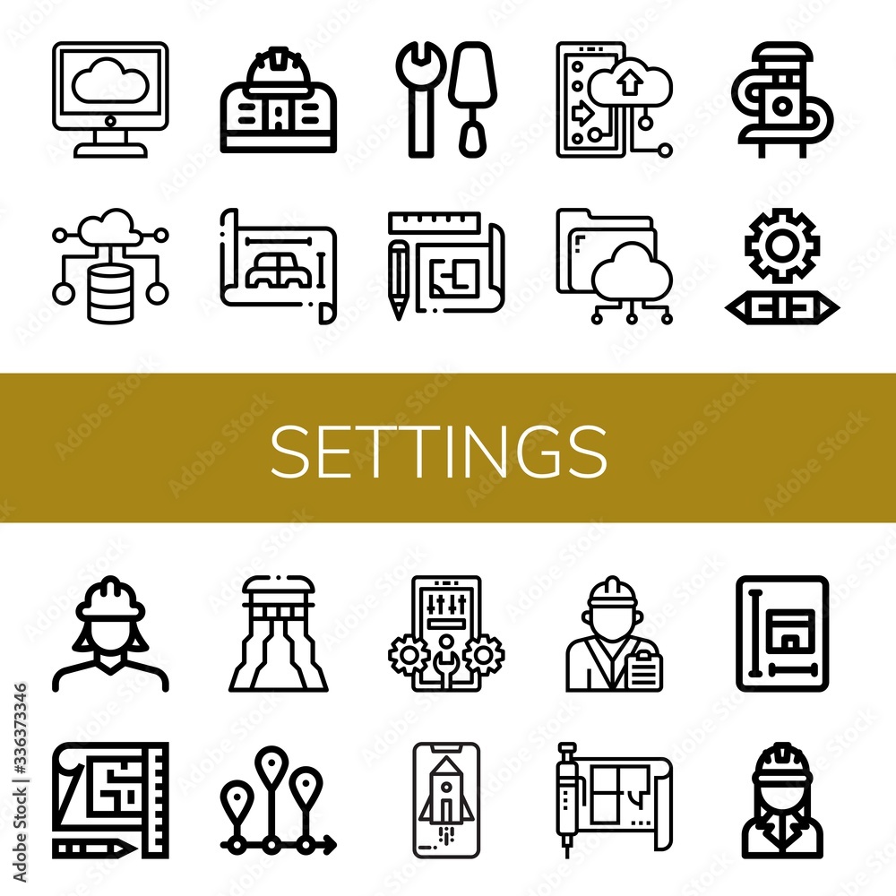 settings icon set