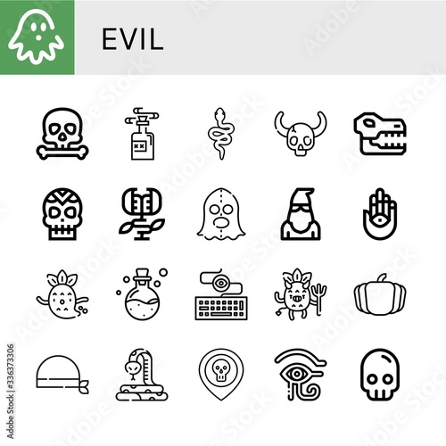 evil simple icons set