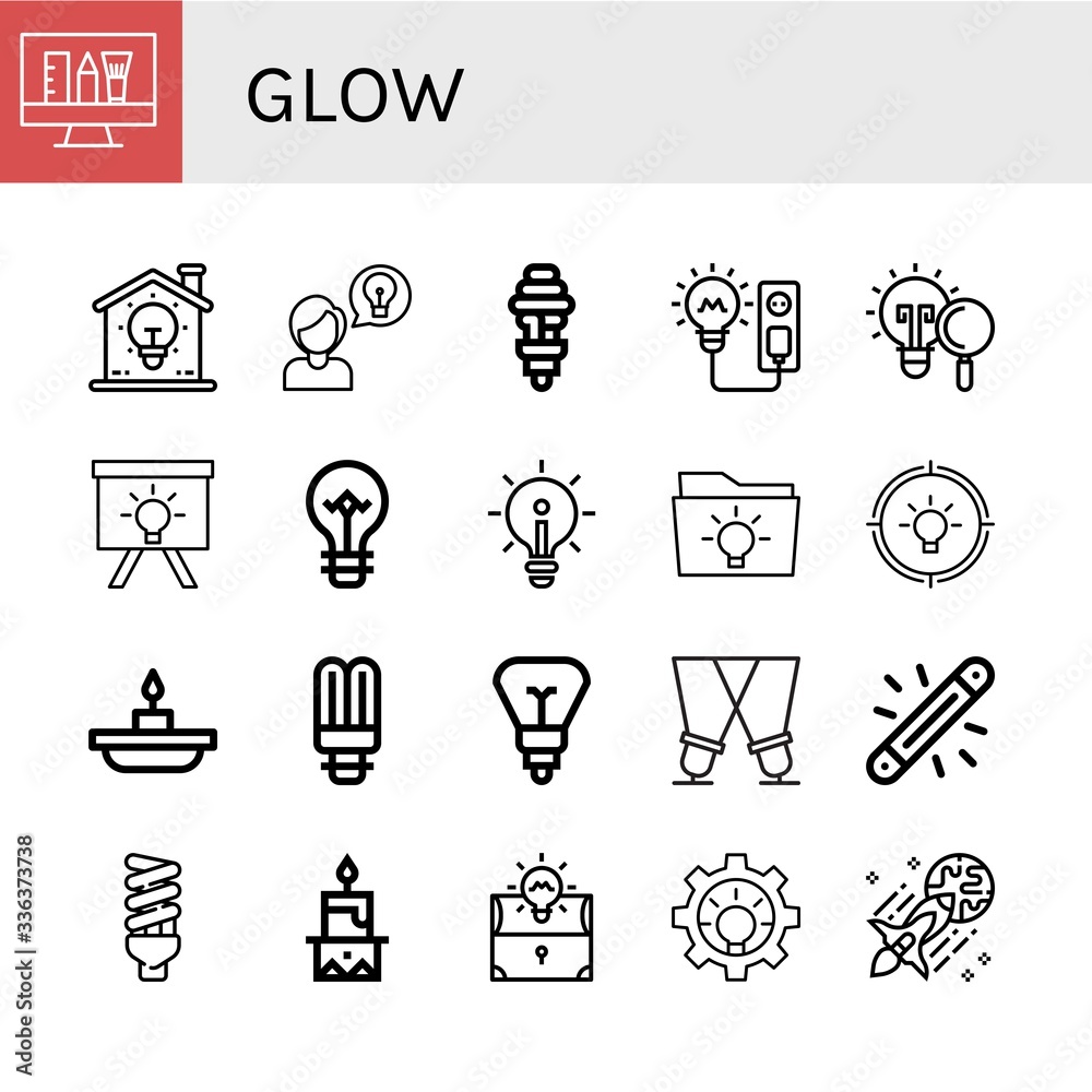 glow icon set glow icon set
