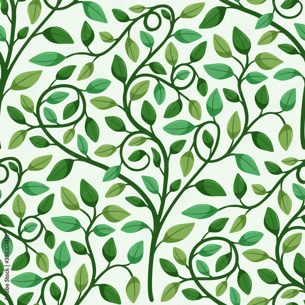 Scallop leaf branch seamless vector pattern Scallop leaf branch seamless vector pattern