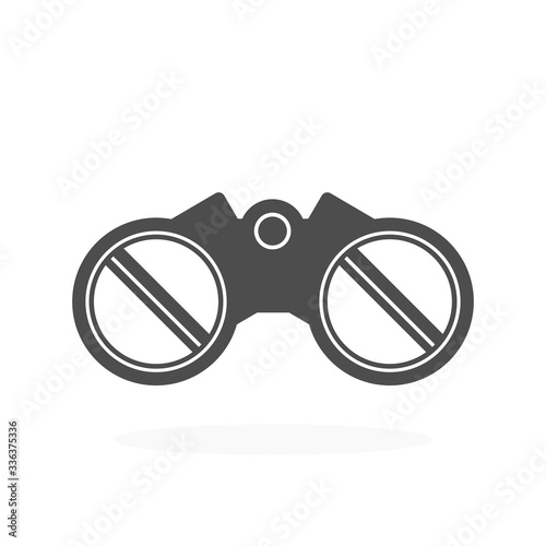 Binoculars Icon Vector Illustration Black Silhouette.