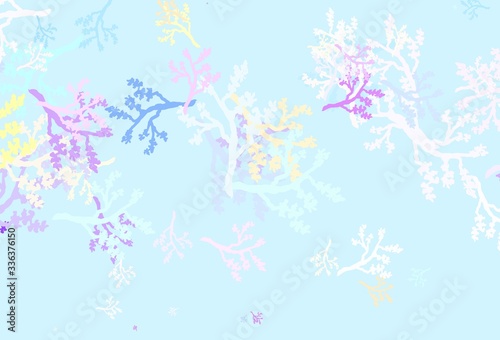 Light Blue  Green vector doodle texture with branches.