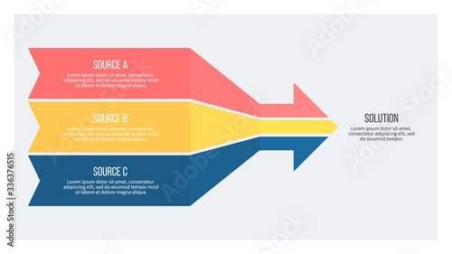 Business infographic. Arrow chart with 3 options. Vector template.