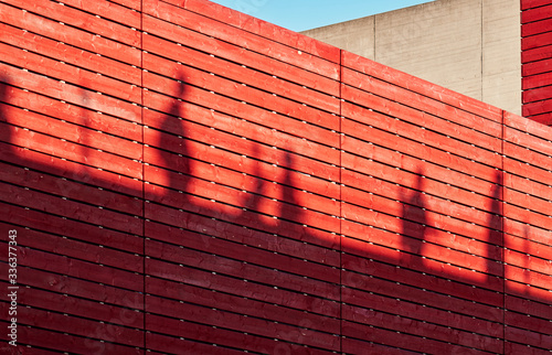 Shadows of pedestrians by Waterloo bridge in London photo