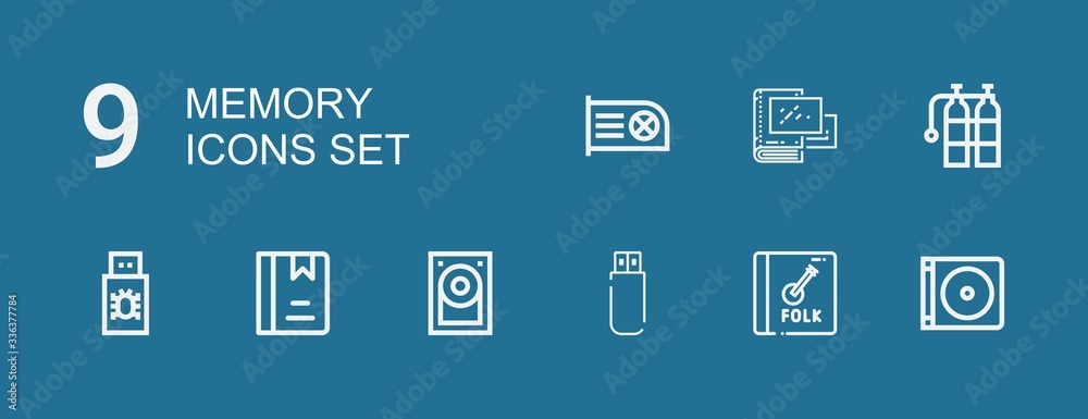 Editable 9 memory icons for web and mobile Editable 9 memory icons for web and mobile